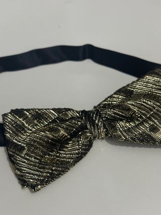 Pajarita hombre dorada y negra