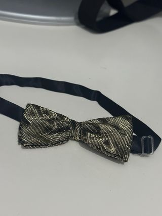 Pajarita hombre dorada y negra