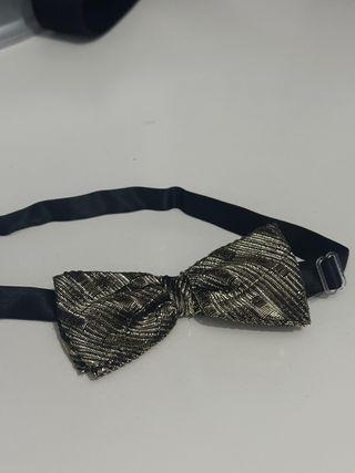 Pajarita hombre dorada y negra