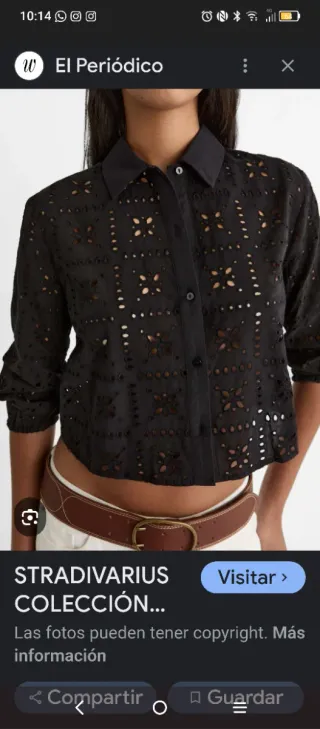 Blusa Stradivarius Negra Bordada