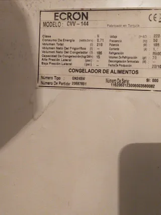 Congelador Ecron CVV-144