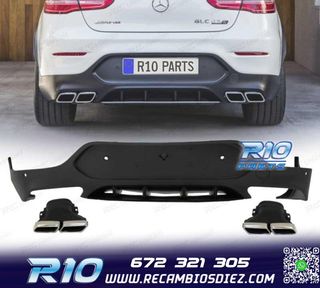 DIFUSOR MERCEDES GLC X253 COUPE 15-18 LOOK AMG GLC63 + COL