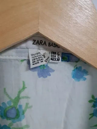 Blusa Zara floral talla L seda y algodón