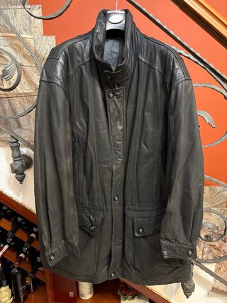 Giacca in vera pelle vintage nera