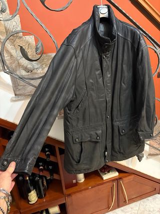 Giacca in vera pelle vintage nera