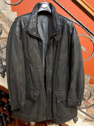 Giacca in vera pelle vintage nera