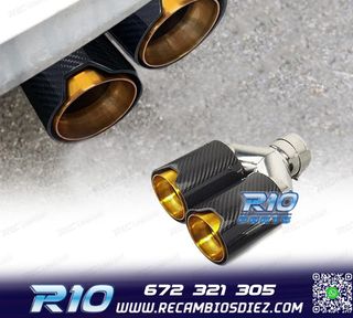 COLA ESCAPE IZQ BMW LOOK M PERFORMANCE DORADO CARBONO