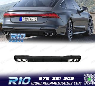 DIFUSOR AUDI A7 S LINE 19- LOOK S7 + COLAS ESCAPE CROMO
