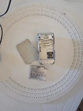 Cellulare vintage a sportello Argento e Bianco