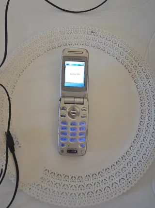Cellulare vintage a sportello Argento e Bianco