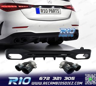 DIFUSOR MERCEDES W206 AMG 21- LOOK C43 + COLAS ESCAPE NEGRO