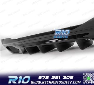 DIFUSOR MERCEDES W206 AMG 21- LOOK C43 + COLAS ESCAPE NEGRO
