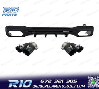 DIFUSOR MERCEDES W206 AMG 21- LOOK C43 + COLAS ESCAPE NEGRO