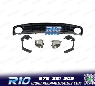 DIFUSOR AUDI A7 S LINE 16-18 LOOK RS7 NEGRO BRILLO + COLAS E