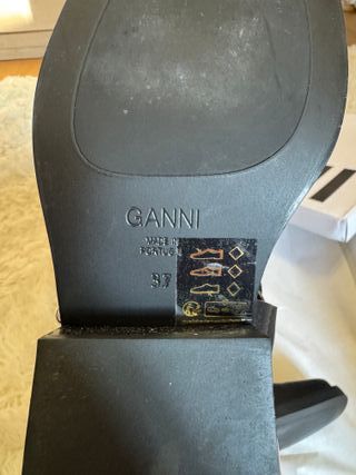 Stivali biker GANNI in pelle nera