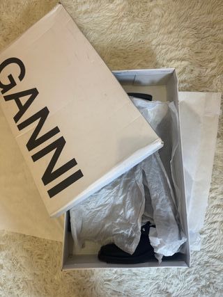 Stivali biker GANNI in pelle nera