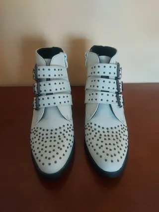 Botines blancos piel talla 37