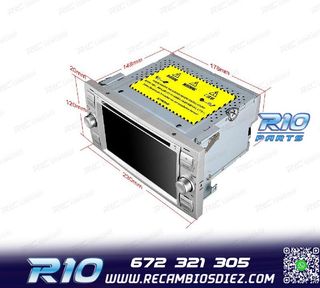 RADIO GPS ANDROID 12 PARA FORD FOCUS C-MAX FIESTA GALAXY KUG