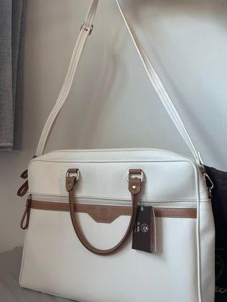 Bolso carpeta grande mujer blanco El Potro