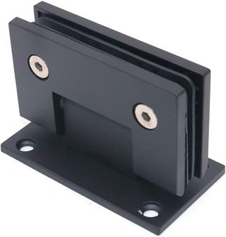 NUZAMAS abrazadera vidrio 90° acero 304 negro