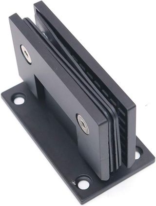 NUZAMAS abrazadera vidrio 90° acero 304 negro