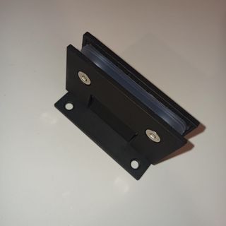 NUZAMAS abrazadera vidrio 90° acero 304 negro