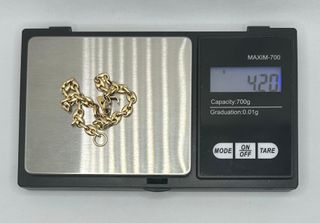 Pulsera Calabrote de oro de 18k, 4.2 g, 19.5 cm.