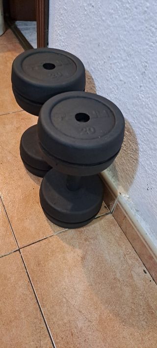 PESAS 2 MANCUERNAS DE 20KG Y MAS
