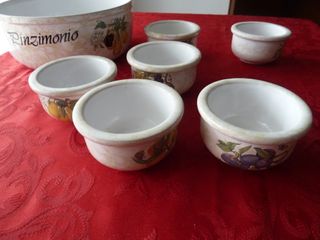 Servizio Pinzimonio Ceramica Decorato Frutta