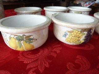 Servizio Pinzimonio Ceramica Decorato Frutta