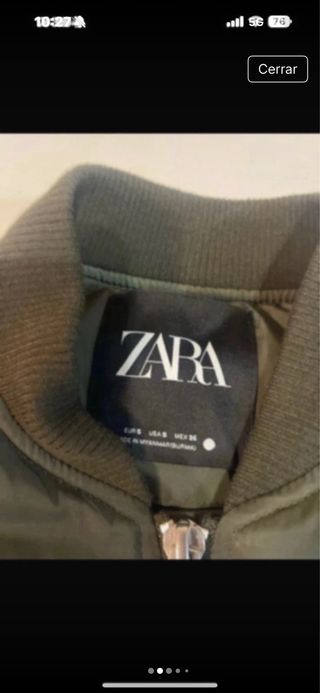 Cazadora bomber Zara mujer verde