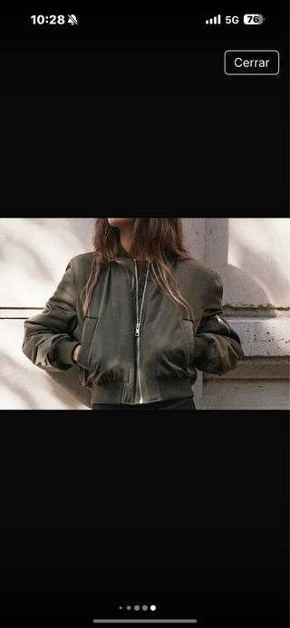Cazadora bomber Zara mujer verde