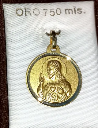 Escapulario Sagrado Corazón Oro 18k