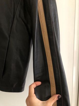 Cazadora de Piel Negra Talla XL