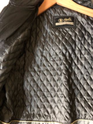 Cazadora de Piel Negra Talla XL