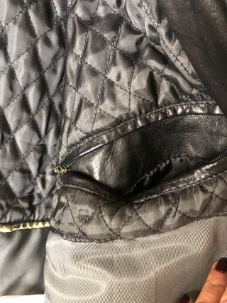 Cazadora de Piel Negra Talla XL