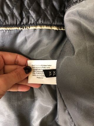 Cazadora de Piel Negra Talla XL