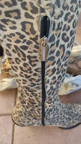 Stivali camoscio leopardati