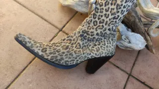 Stivali camoscio leopardati