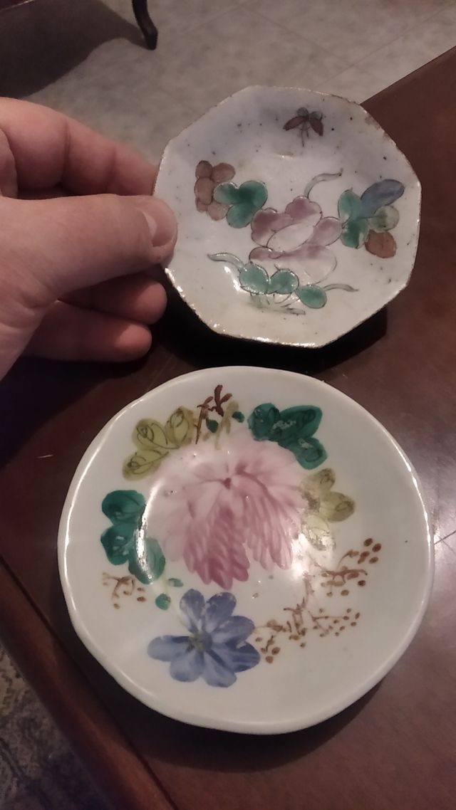 Piattini giapponesi vintage dipinti a mano