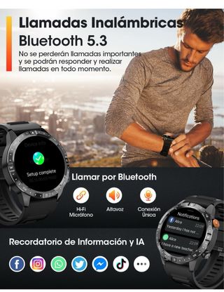 Reloj Inteligente Hombre 1.43 AMOLED Negro