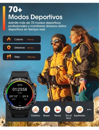 Reloj Inteligente Hombre 1.43 AMOLED Negro