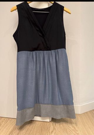 Vestido fiesta negro y azul