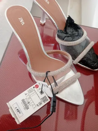 Sandalias Zara Talla 39 Plata