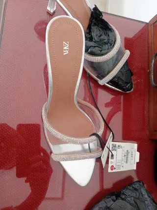 Sandalias Zara Talla 39 Plata