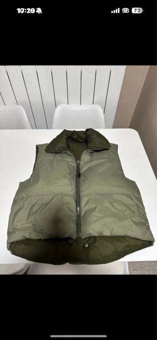 Chaleco Zara Mujer Verde Oliva