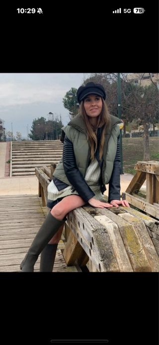 Chaleco Zara Mujer Verde Oliva