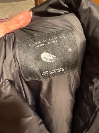 Anorak plumífero Zara negro