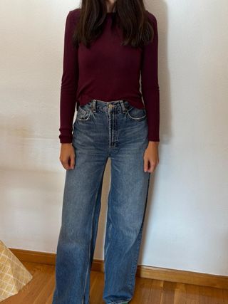 Camiseta manga larga ajustada morada