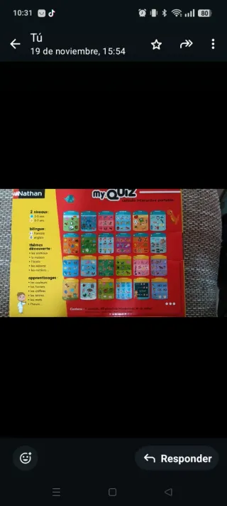 Juego electrónico myQuiz idiomas